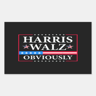Harris Walz 2024 Obviously   Tim Walz Rectangular Sticker
