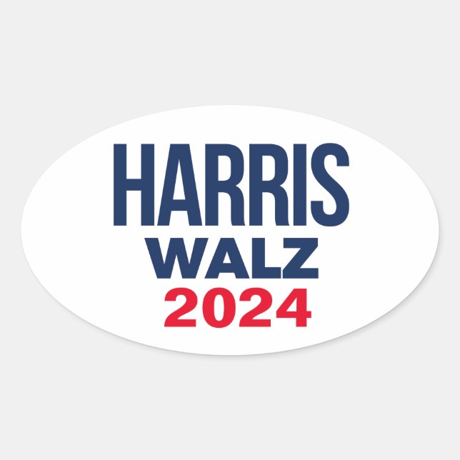 HARRIS WALZ 2024 OVAL STICKER (Front)