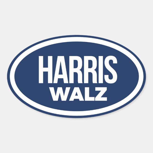 Harris Walz 2024 Oval Sticker (Front)