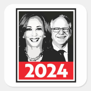 Harris Walz 2024 Poster Square Sticker