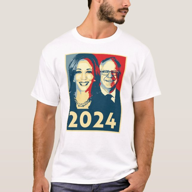 Harris Walz 2024 Poster T-Shirt (Front)