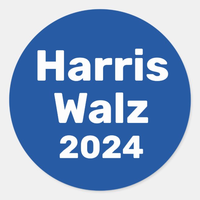 Harris / Walz 2024 Presidential Campaign Classic Round Sticker (Front)