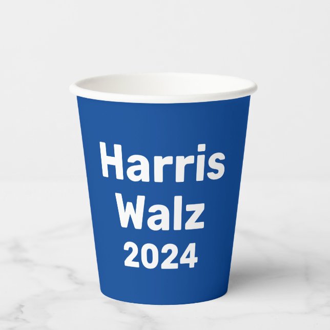 Harris / Walz 2024 Presidential Campaign Paper Cups (Front)