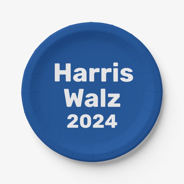 Harris / Walz 2024 Presidential Campaign Paper Plate (Front)