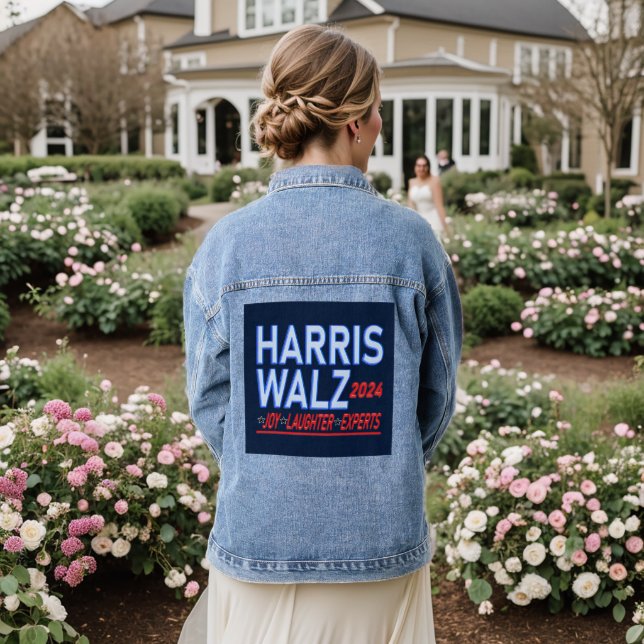Harris Walz 2024 Presidential Election Denim Jacket (Wedding Back)