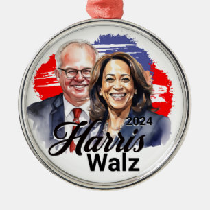 Harris Walz 2024 Presidential Election Metal Tree Decoration