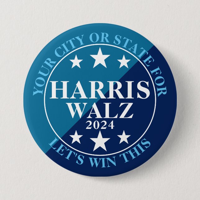Harris Walz 2024 Presidential Election Political 7.5 Cm Round Badge (Front)