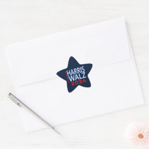 Harris Walz 2024 Presidential Election Star Sticker