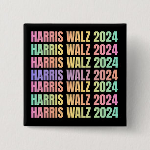 Harris Walz 2024 Rainbow 15 Cm Square Badge