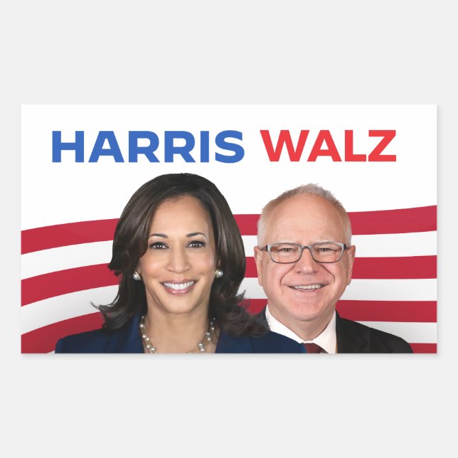 Harris Walz 2024 Rectangular Sticker (Front)