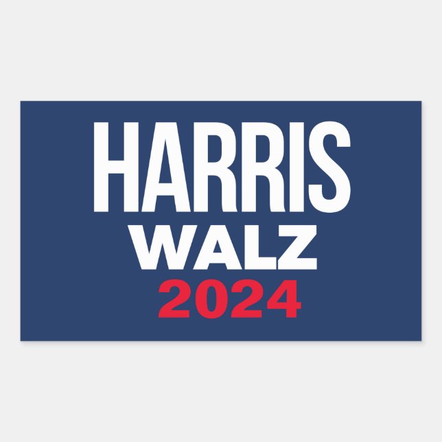 Harris Walz 2024 Rectangular Sticker (Front)