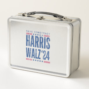 Harris Walz 2024 Save Democracy Metal Lunch Box
