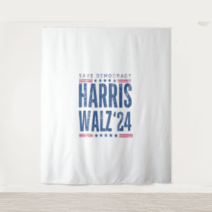 Harris Walz 2024 Save Democracy Tapestry