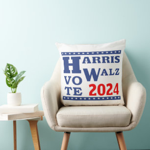 Harris Walz 2024 Stop Creepy Weird Vote Democrat Cushion