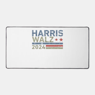 Harris Walz 2024 Text Retro Vintage Distressed Des Desk Mat