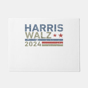 Harris Walz 2024 Text Retro Vintage Distressed Des Doormat