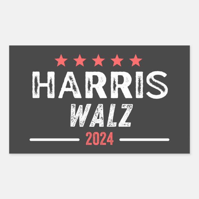 Harris Walz 2024, Tim Walz vice president Rectangular Sticker (Front)