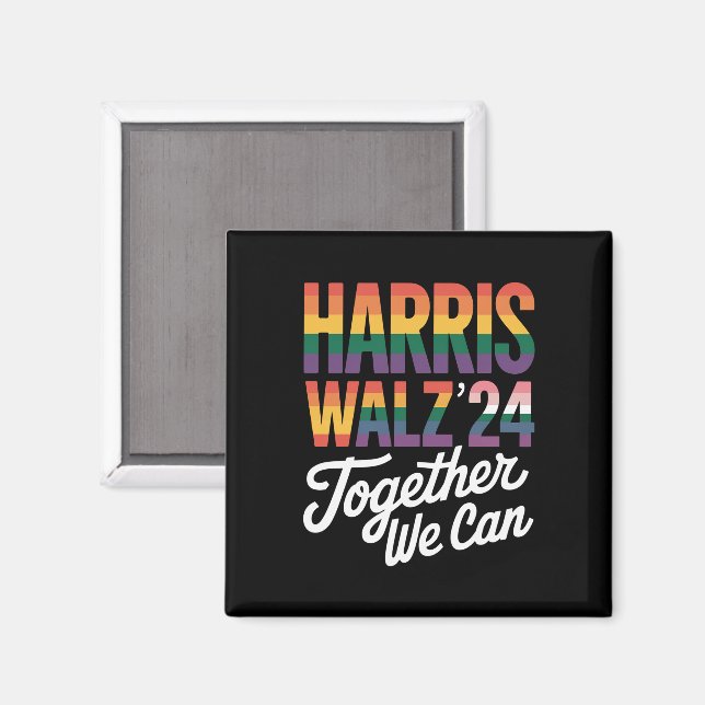 Harris Walz 2024 Together We Can Election LGBTQIA  Magnet (Front/Back)