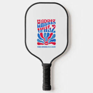 Harris Walz 2024 Vintage Boho Groovy Retro red Blu Pickleball Paddle