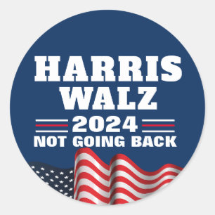 Harris Walz 2024   Vote Democrat Classic Round Sticker