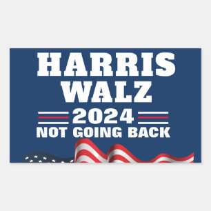 Harris Walz 2024   Vote Democrat Rectangular Sticker