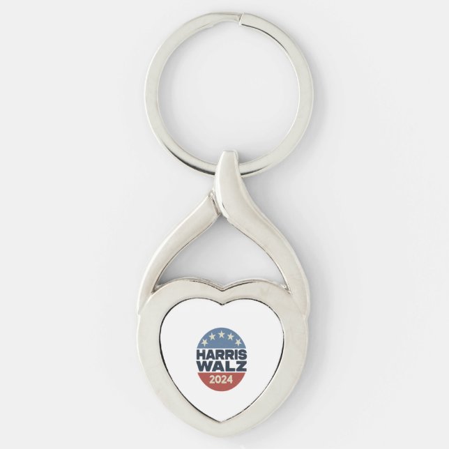 HARRIS WALZ 2024 VOTE FOR KAMALA HARRIS TIM WALZ  KEY RING (Front)