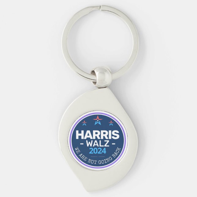Harris Walz 2024 We are not going back Key Ring (Front)