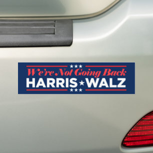 Harris Walz 2024 We're Not Going Back Bumper Sticker