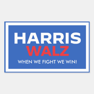 Harris Walz 2024 - When We Fight We Win Rectangular Sticker