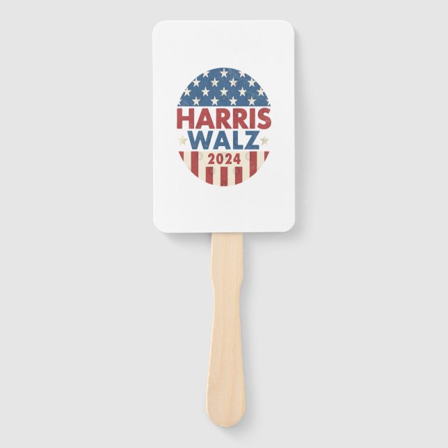 HARRIS WALZ 24 DEMOCRACY 2024  HAND FAN (Front)