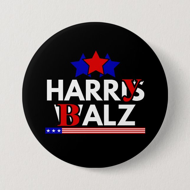 Harris Walz 24 Harry Balz 2024 Meme Democratics 7.5 Cm Round Badge (Front)