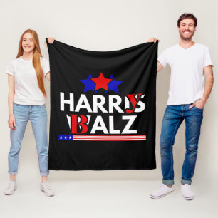 Harris Walz 24 Harry Balz 2024 Meme Democratics Fleece Blanket