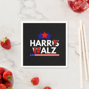 Harris Walz 24 Harry Balz 2024 Meme Democratics Napkin