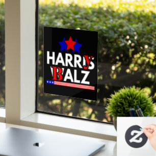 Harris Walz 24 Harry Balz 2024 Meme Democratics Window Cling