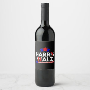 Harris Walz 24 Harry Balz 2024 Meme Democratics Wine Label