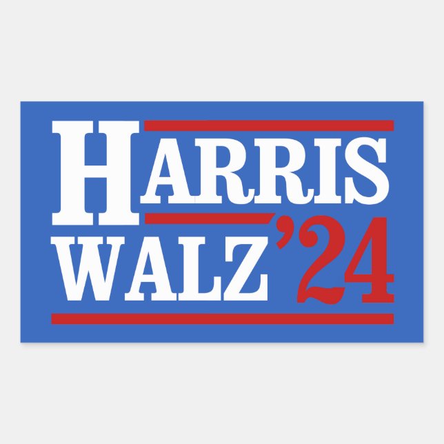 Harris Walz '24 Rectangular Sticker (Front)