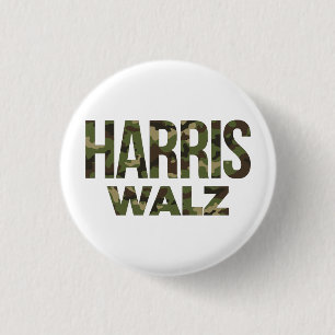Harris Walz Camouflage 2024 3 Cm Round Badge