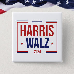 Harris Walz Campaign Election 15 Cm Square Badge