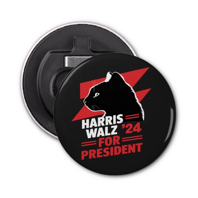 Harris Walz Childless Cat Ladies T-Shirt Bottle Opener (Front)