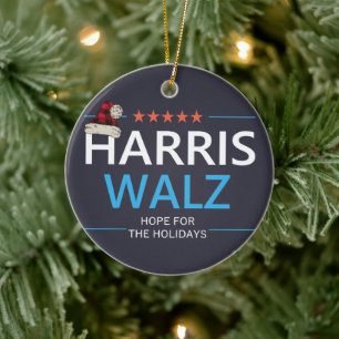 Harris Walz Christmas Hope for the Holidays Kamala Ceramic Tree Decoration