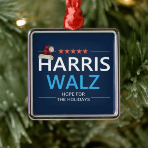 Harris Walz Christmas Hope for the Holidays Kamala Metal Tree Decoration
