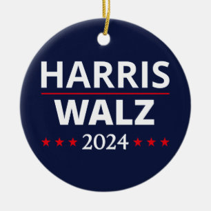 Harris Walz Election 2024 III Ceramic Tree Decoration