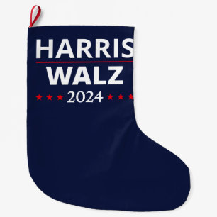 Harris Walz Election 2024 III Large Christmas Stocking