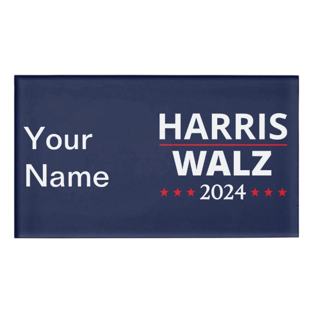 Harris Walz Election 2024 III Name Tag (Front)