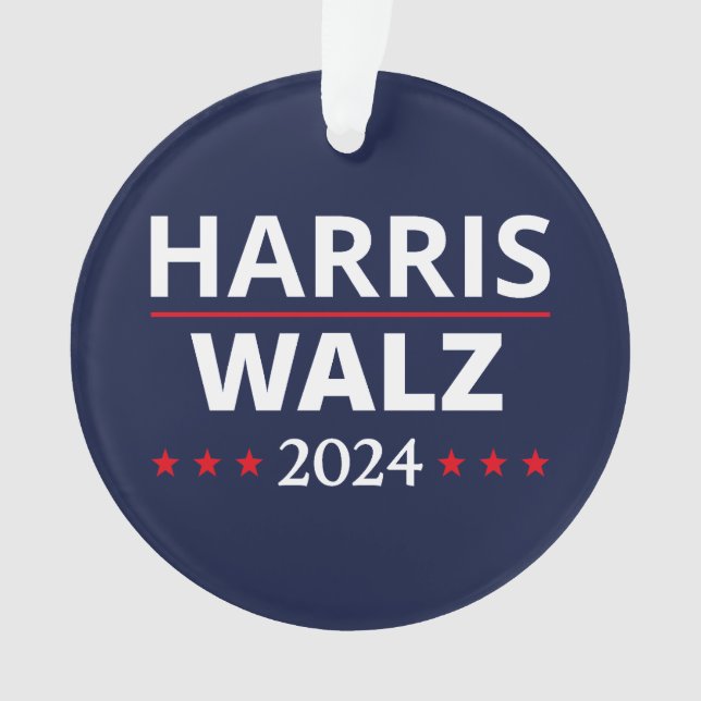 Harris Walz Election 2024 III Ornament (Front)