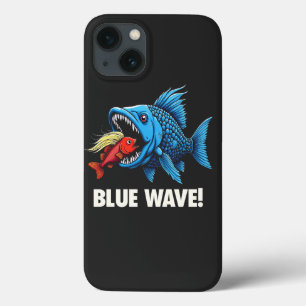Harris Walz Election Blue Waves Democrat Fish iPhone 13 Case