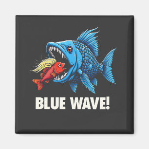 Harris Walz Election Blue Waves Democrat Fish Magnet
