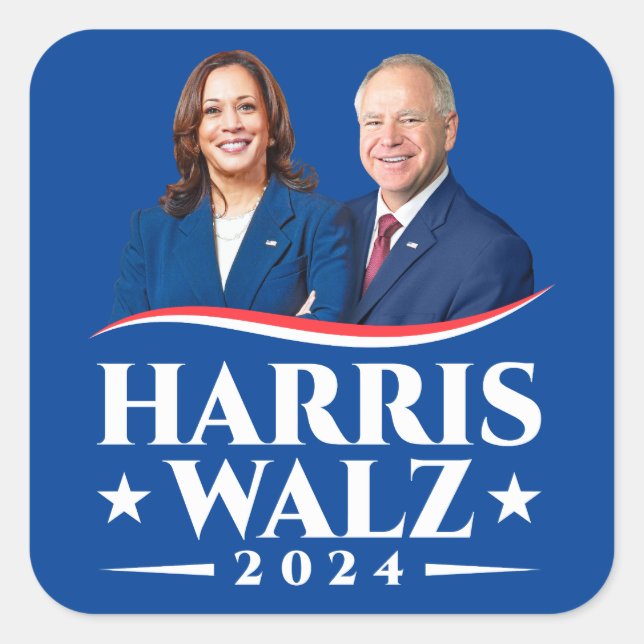 Harris Walz election campaign 2024 photo Square Sticker (Front)