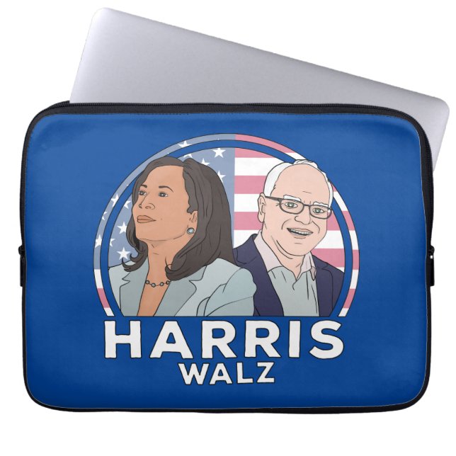 Harris Walz Election Laptop Sleeve (Front)