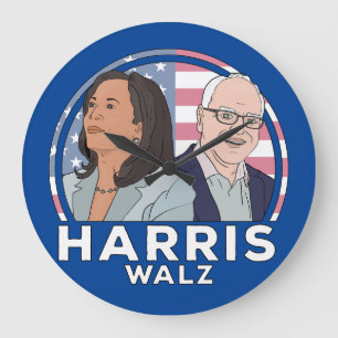 Harris Walz Election Large Clock